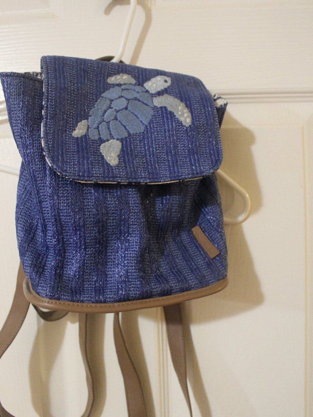 Vera Bradley Blue Regatta Woven Sea Turtle Mini Backpack SKUF